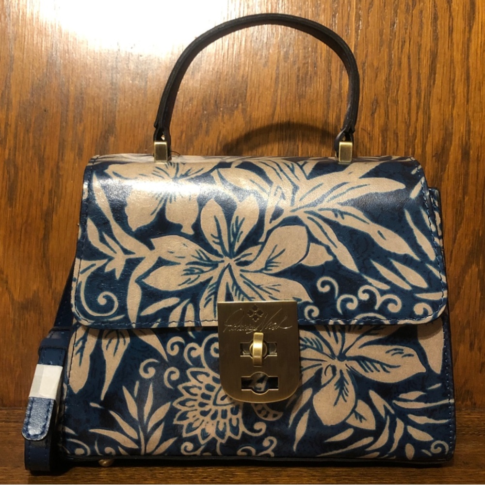 NWT-Patricia Nash-Greek Floral Print-Chauny-Top Handle Satchel/Crossbody-$229